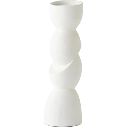 Pradier Candle Holder by Global Views in white. Made from aluminum in a modern style.