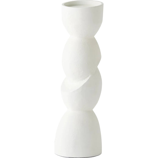 Pradier Candle Holder by Global Views in white. Made from aluminum in a unique style.