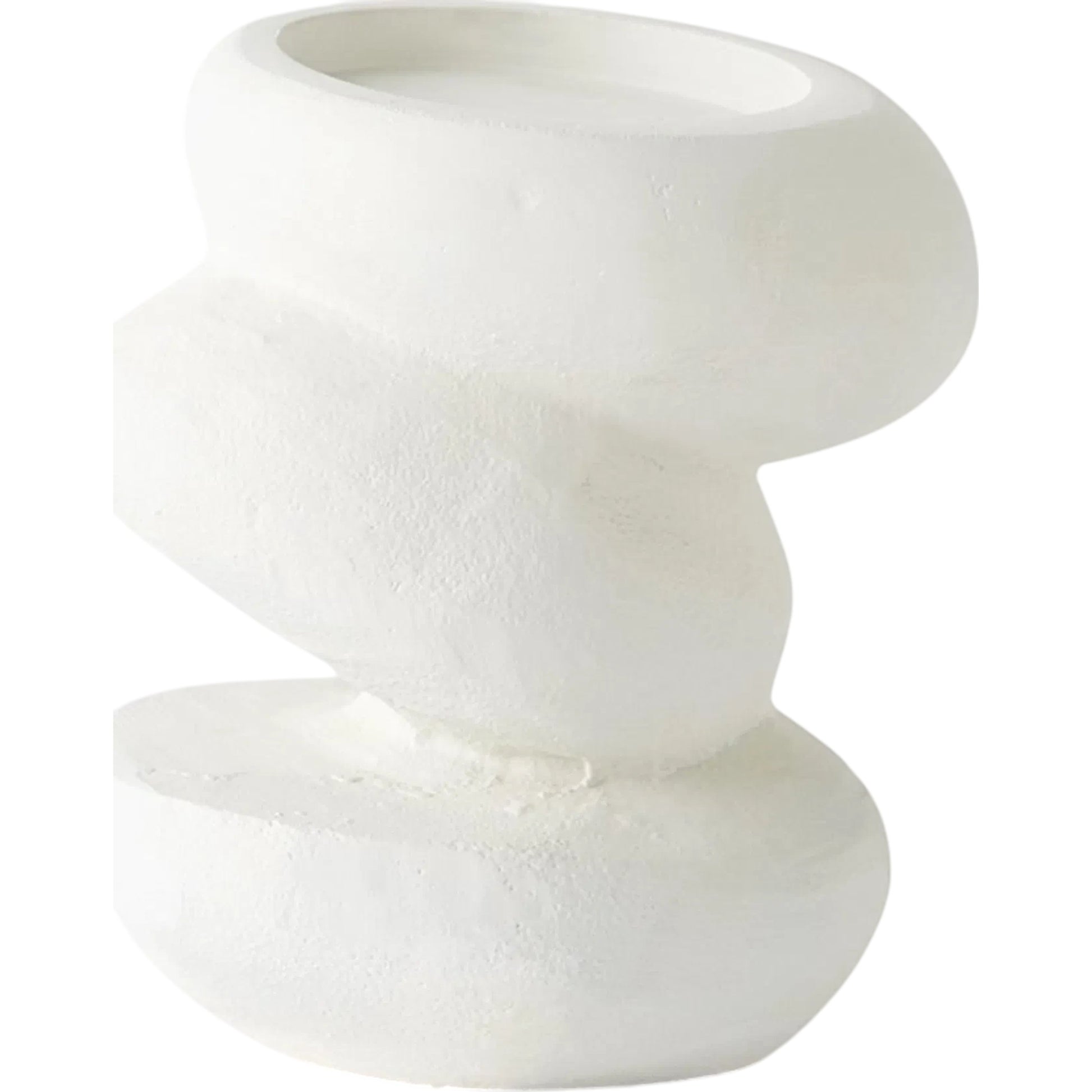 Pradier Candle Holder by Global Views in white. Made from aluminum in a modern style.