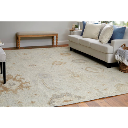Grafton Traditional Ikat Rug - GFT69F9F by Feizy in tan, ivory, orange. Made from wool in a unique style.