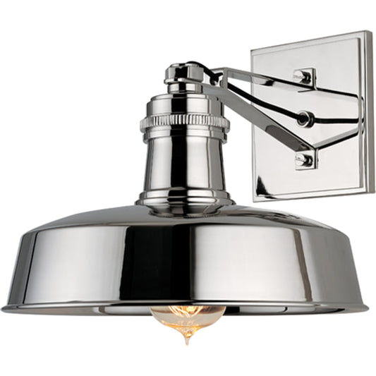 Hudson Falls Wall Sconce by Hudson Valley in polished nickel. Made from brass in a modern style.