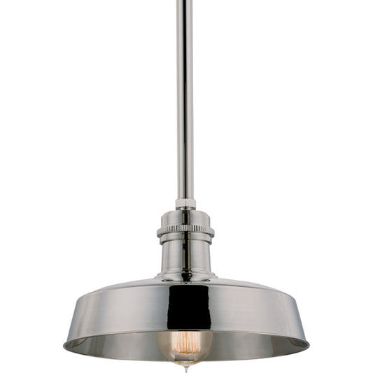 Hudson Falls Pendant by Hudson Valley in polished nickel. Made from brass in a modern style.