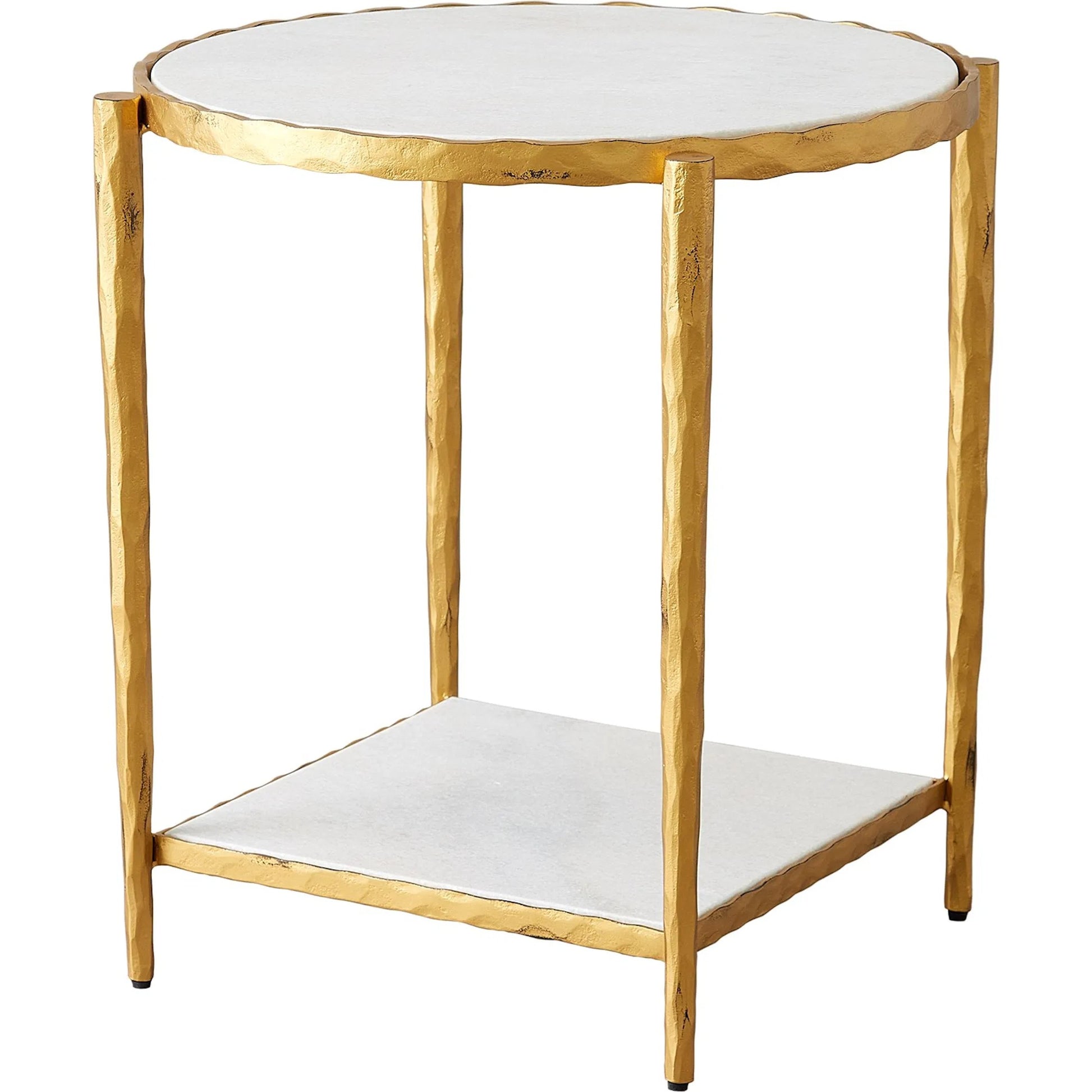 Circle/Square Side Table by Global Views. Made from iron, granite in a modern style.