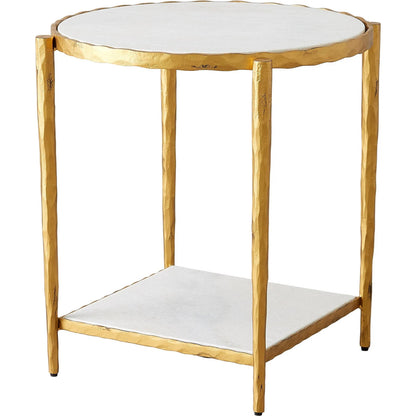 Circle/Square Side Table by Global Views. Made from iron, granite in a modern style.