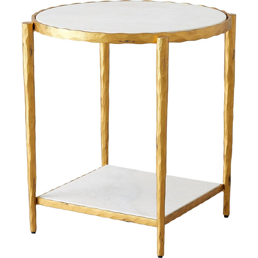 Circle/Square Side Table by Global Views. Made from iron, granite in a modern style.