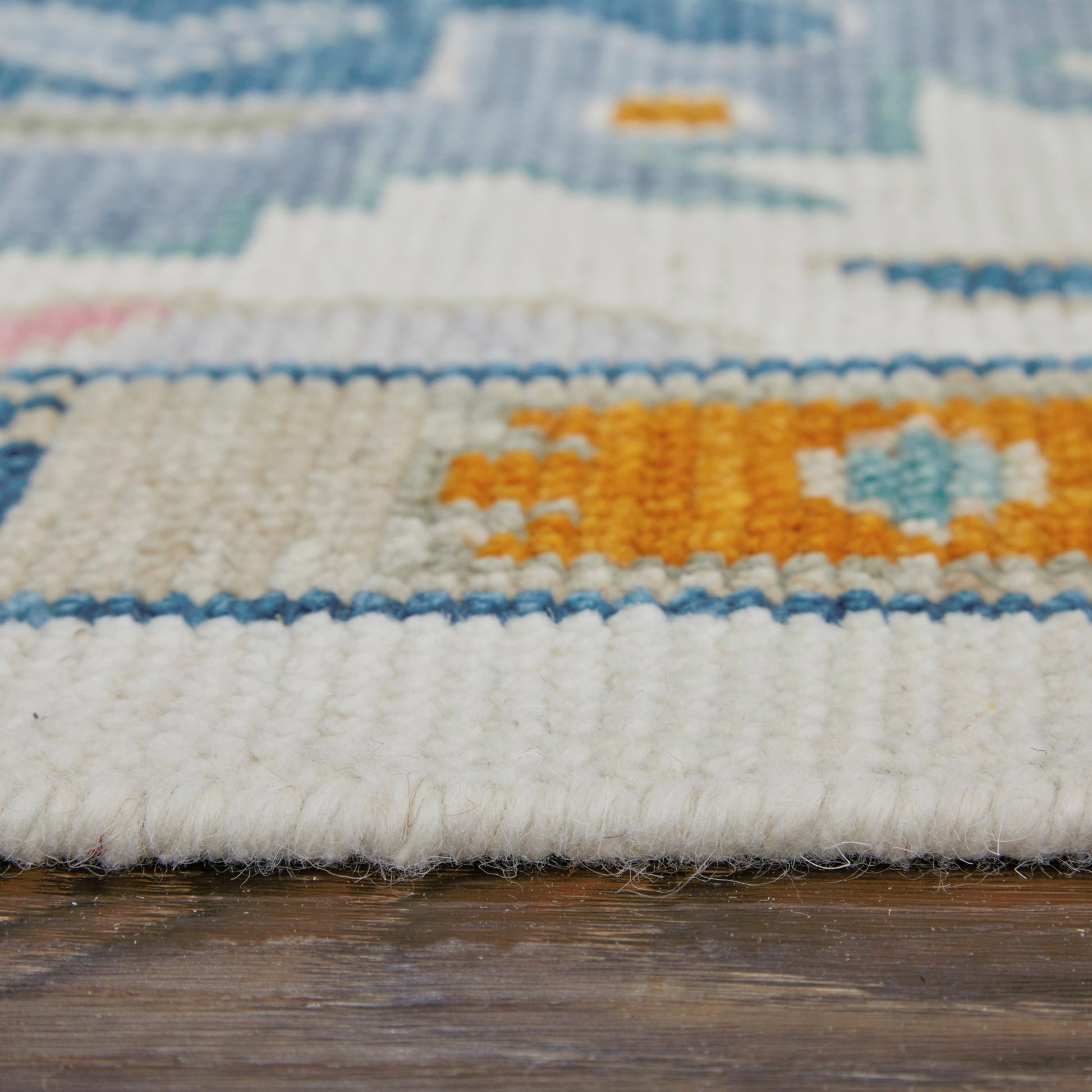 Karina Transitional & Botanical Rug - 90969G8F by Feizy in ivory, blue, pink. Made from wool in a unique style.