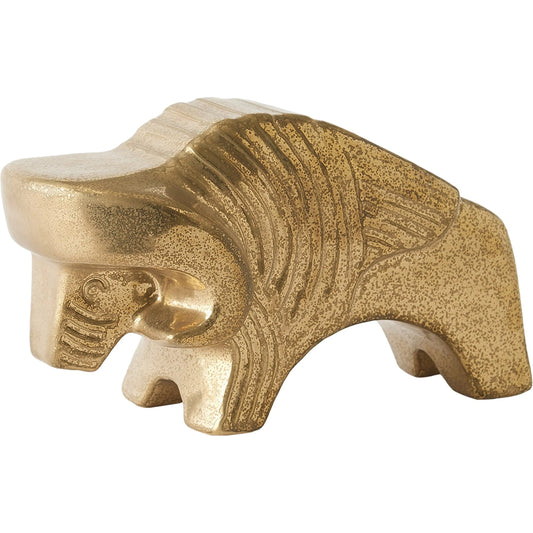 Les Animaux, Bison by Global Views in matte antique gold. Made from ceramic in a modern style.