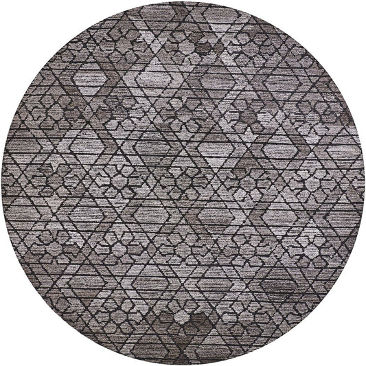 Asher Geometric Wool Rug - 8766F by Feizy in gray, black. Made from wool, viscose in a unique style.