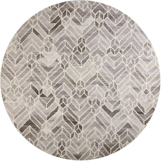 Asher Transitional Geometric Rug - 8769F by Feizy in taupe, gray, ivory. Made from wool, viscose in a unique style.