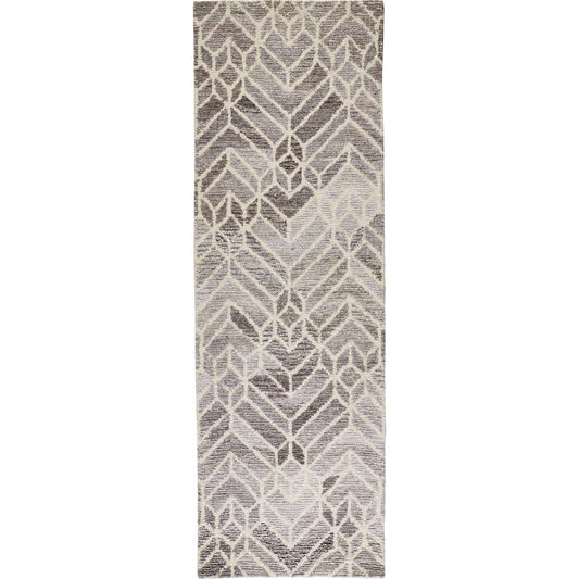 Asher Transitional Geometric Rug - 8769F by Feizy in taupe, gray, ivory. Made from wool, viscose in a unique style.