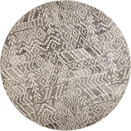 Asher Lustrous Wool Rug - 8771F by Feizy in gray, white. Made from wool, viscose in a unique style.