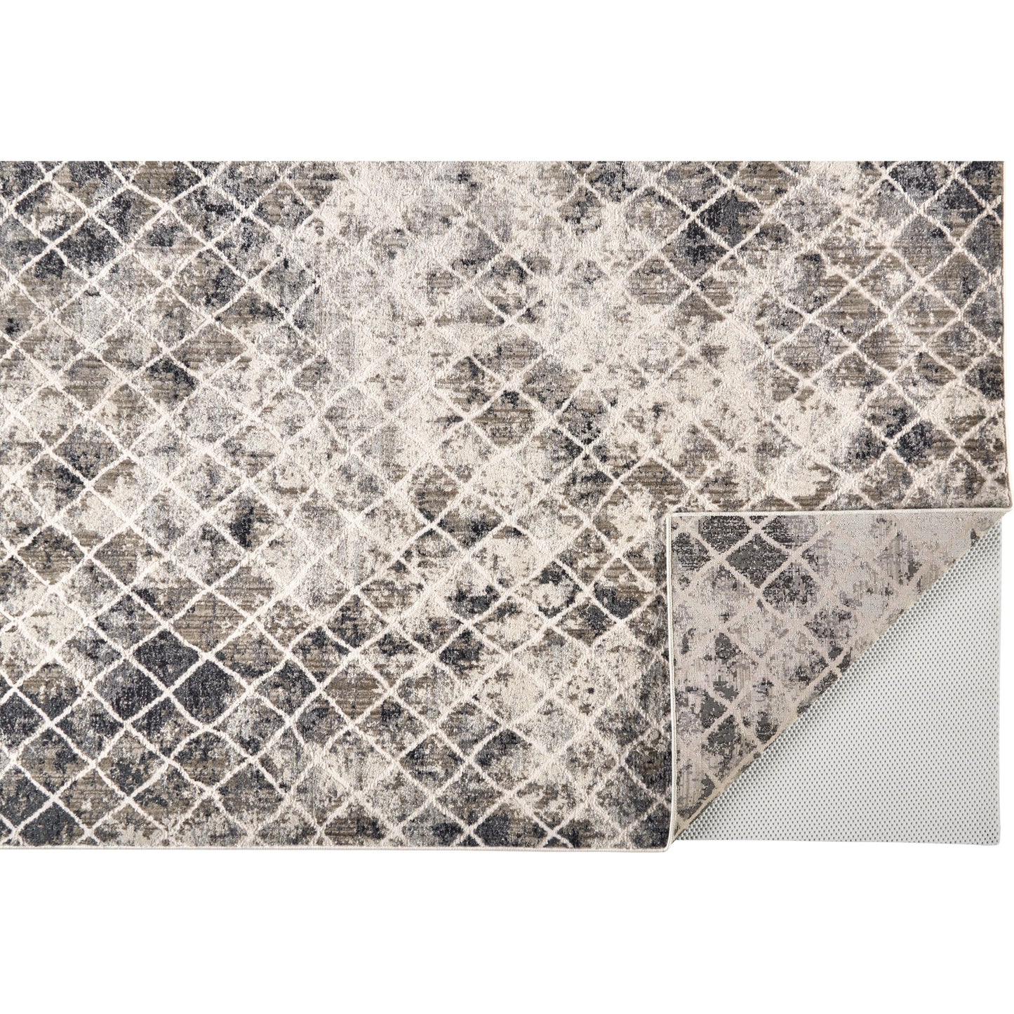 014 SI-1752402,SI-1752403,SI-1752404,SI-1752405,SI-1752407,SI-1752408 | Closeup | Kano Transitional Diamond Rug - 3873F by Feizy in ivory, gray, taupe. Made from polypropylene, polyester in a unique style.