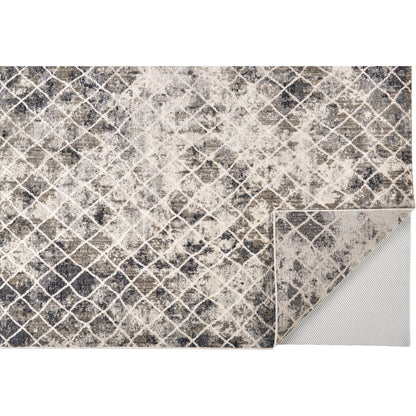 Kano Transitional Diamond Rug - 3873F by Feizy in ivory, gray, taupe. Made from polypropylene, polyester in a unique style.