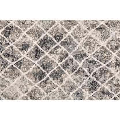 Kano Transitional Diamond Rug - 3873F by Feizy in ivory, gray, taupe. Made from polypropylene, polyester in a unique style.