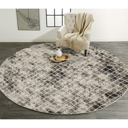 Kano Transitional Diamond Rug - 3873F by Feizy in ivory, gray, taupe. Made from polypropylene, polyester in a unique style.