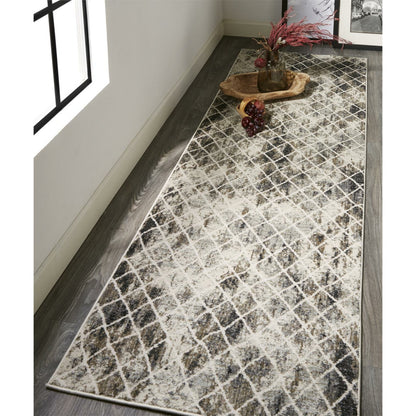 Kano Transitional Diamond Rug - 3873F by Feizy in ivory, gray, taupe. Made from polypropylene, polyester in a unique style.