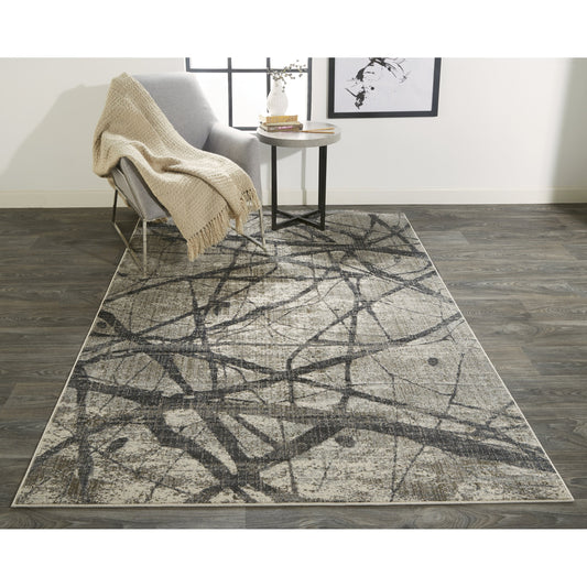 Kano Transitional Rug - 3877F by Feizy in taupe, gray, ivory. Made from polypropylene, polyester in a unique style.