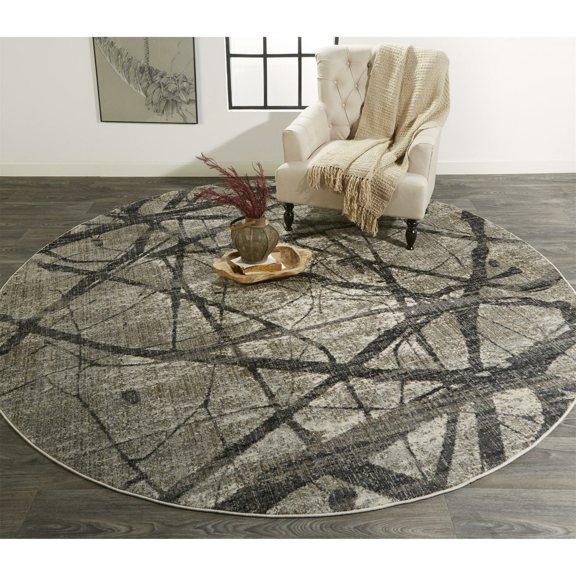 Kano Transitional Rug - 3877F by Feizy in taupe, gray, ivory. Made from polypropylene, polyester in a unique style.