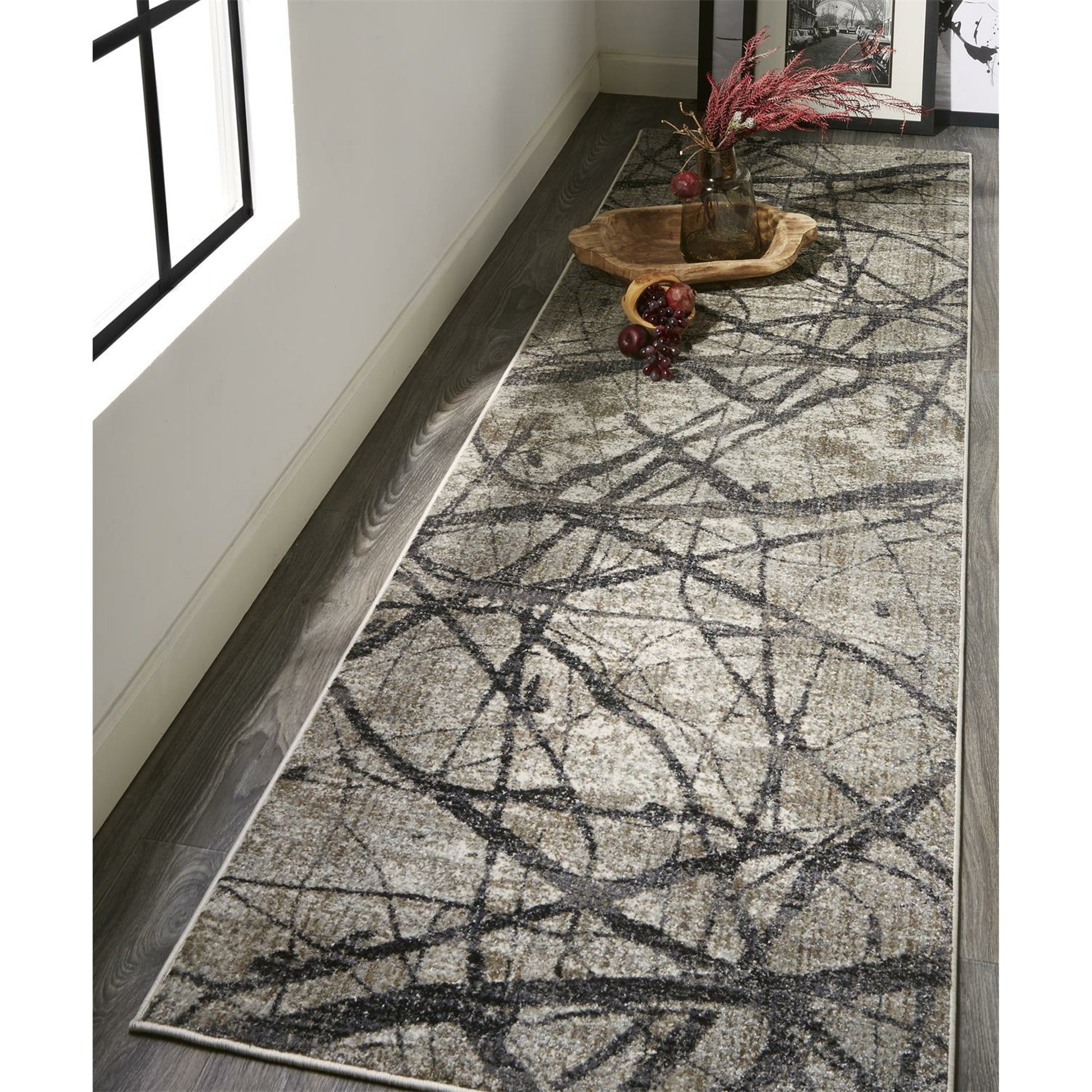 Kano Transitional Rug - 3877F by Feizy in taupe, gray, ivory. Made from polypropylene, polyester in a unique style.