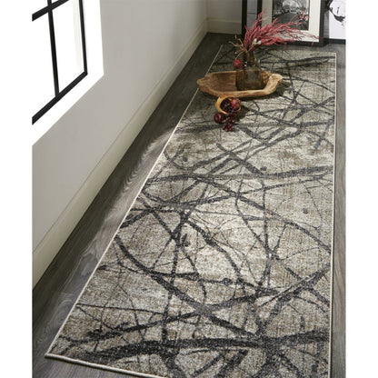 Kano Transitional Rug - 3877F by Feizy in taupe, gray, ivory. Made from polypropylene, polyester in a unique style.