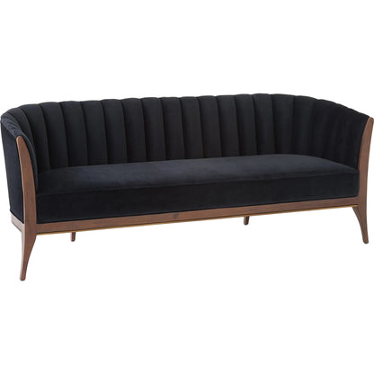 Channel Back Sofa by Global Views. Made from solid walnut, fabric, wood, 100% cotton, double rub: 50,000 in a modern style.