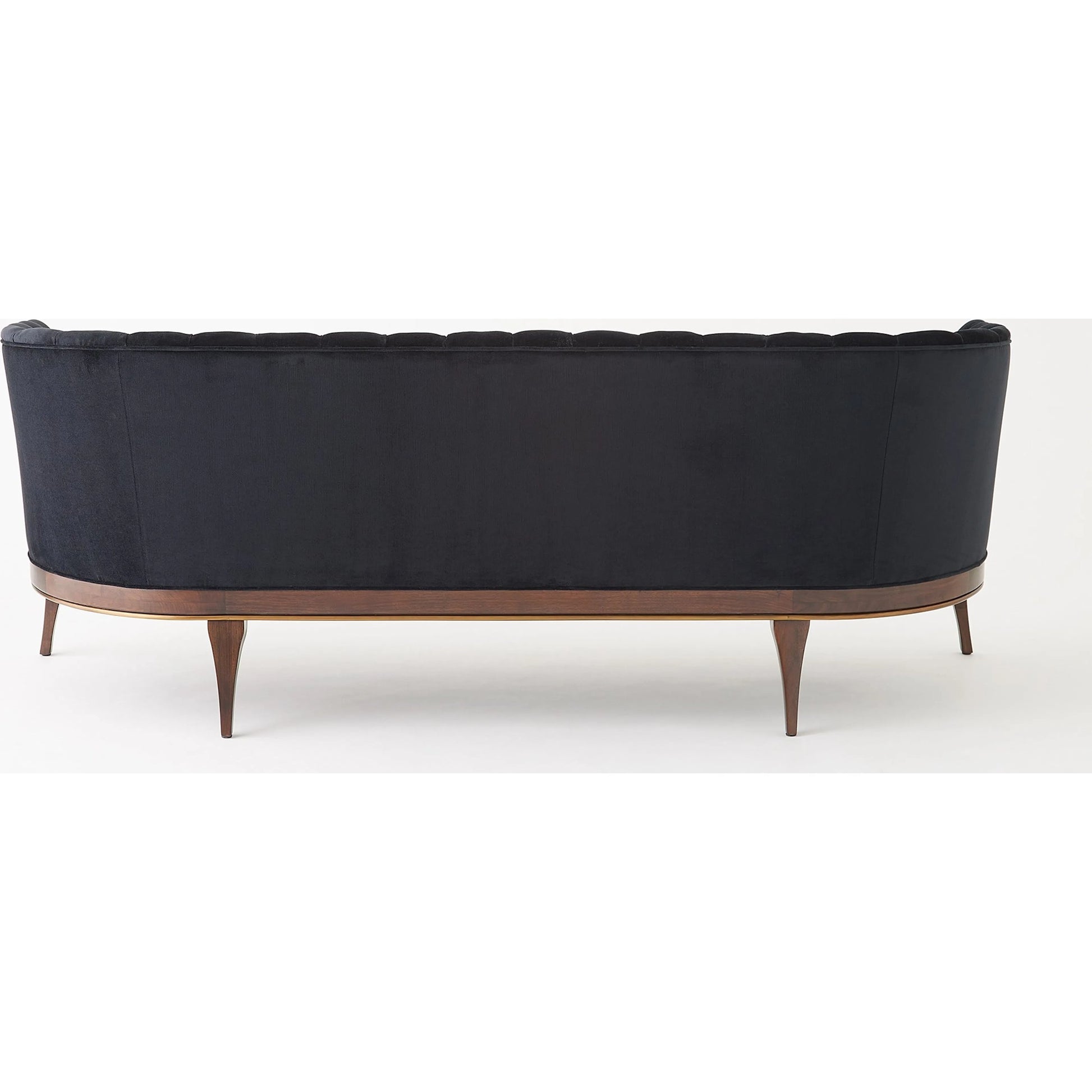 Channel Back Sofa by Global Views. Made from solid walnut, fabric, wood, 100% cotton, double rub: 50,000 in a modern style.