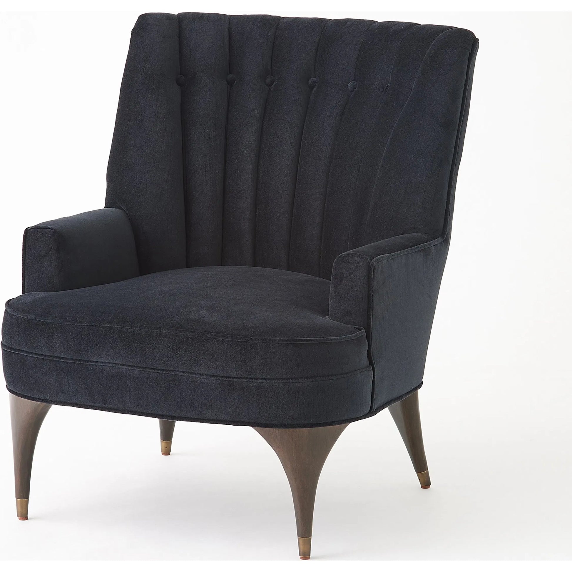 Duncan Chair by Global Views. Made from rubberwood, wood, fabric, 100% cotton velvet made in usa, double rub: 50, 000 in a transitional style.