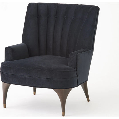 Duncan Chair by Global Views. Made from rubberwood, wood, fabric, 100% cotton velvet made in usa, double rub: 50, 000 in a transitional style.