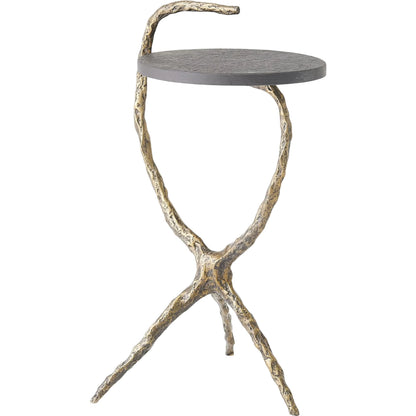 Sprig Table by Global Views. Made from cast iron, marble in a rustic style.