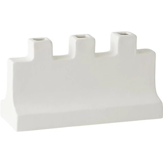 Icon Wide Vase by Global Views in matte white. Made from ceramic in a modern style.