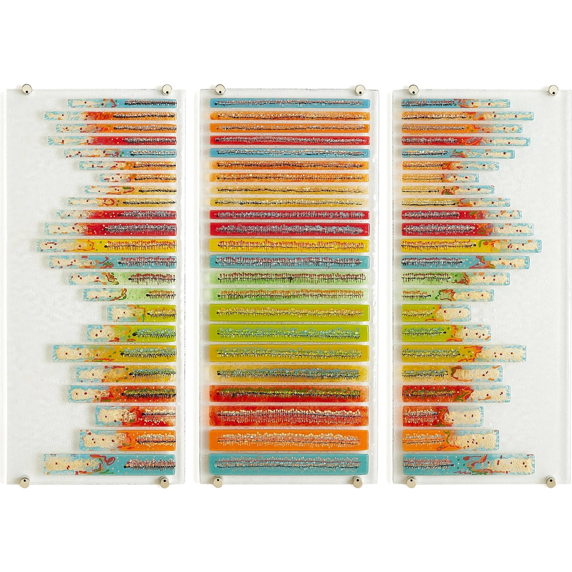 Sticks Fused Glass Wall Art by Global Views in sand, red, tan and clear. Made from unique in a eclectic & global style.