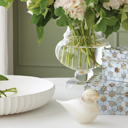 Charleston Hurricane Vase by Global Views. Made from glass in a transitional style.