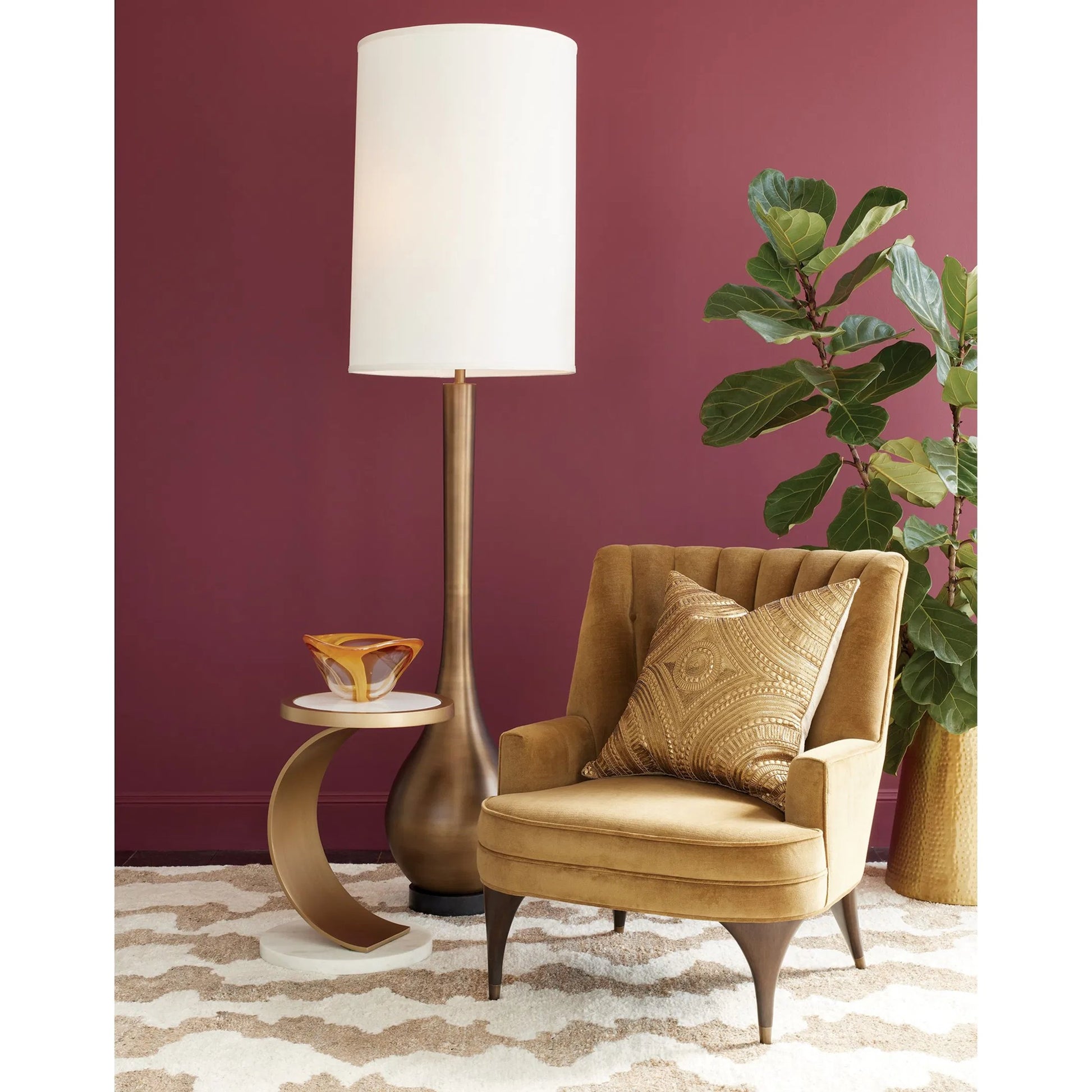 Bulb Floor Lamp by Global Views. Made from brass, granite in a transitional style.
