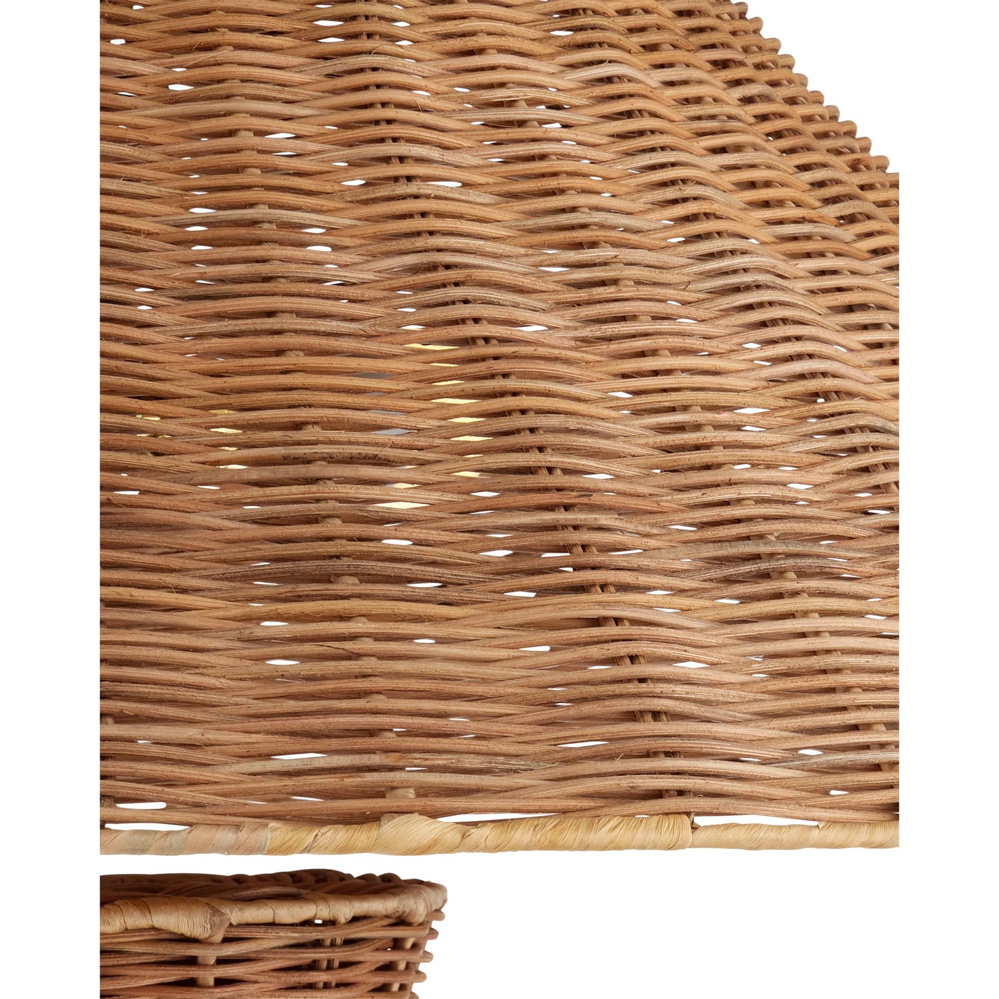 001 SI-2387112 | Closeup | Nirvana Floor Lamp by Currey and Company in natural. Made from rattan in a rustic style.
