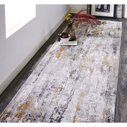 Cadiz Rug - 3887F by Feizy in ivory, gray, gold. Made from viscose, acrylic in a unique style.