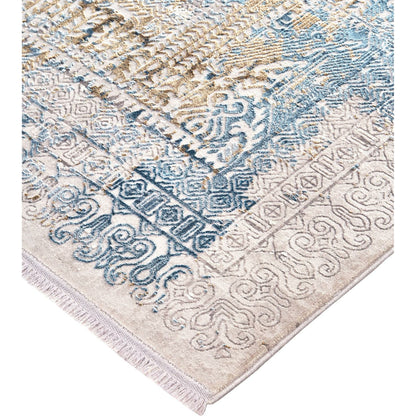 Cadiz Rug - 3890F by Feizy in blue, gray, gold. Made from viscose, acrylic in a unique style.