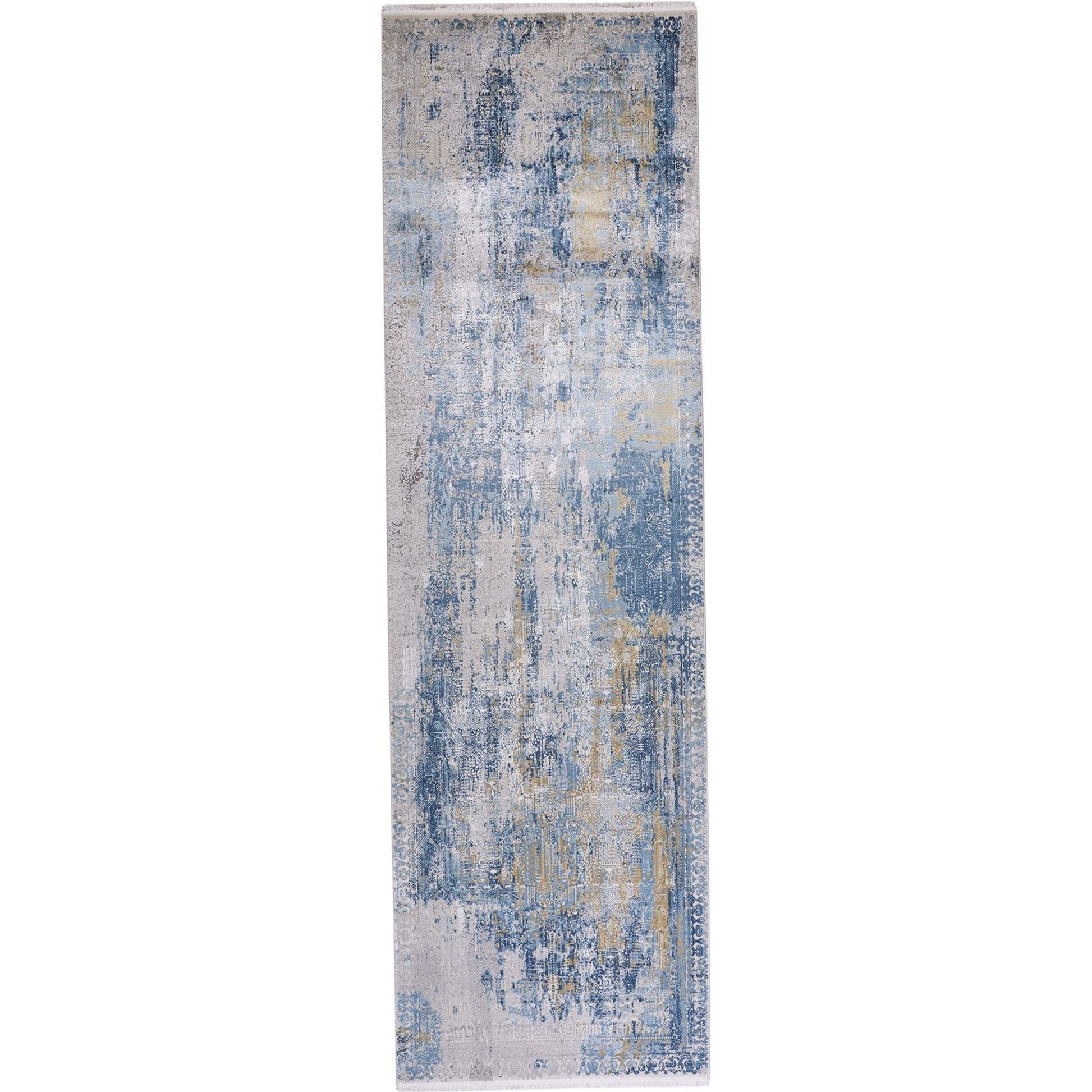 Cadiz Rug - 3890F by Feizy in blue, gray, gold. Made from viscose, acrylic in a unique style.