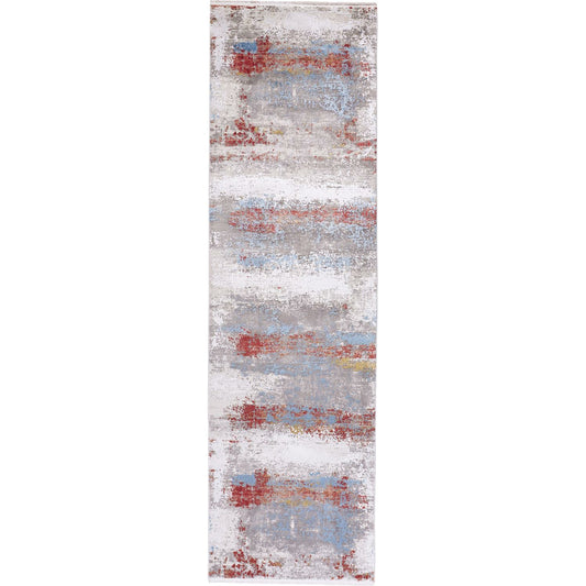 Cadiz Rug - 3902F by Feizy in gray, red, blue. Made from viscose, acrylic in a unique style.
