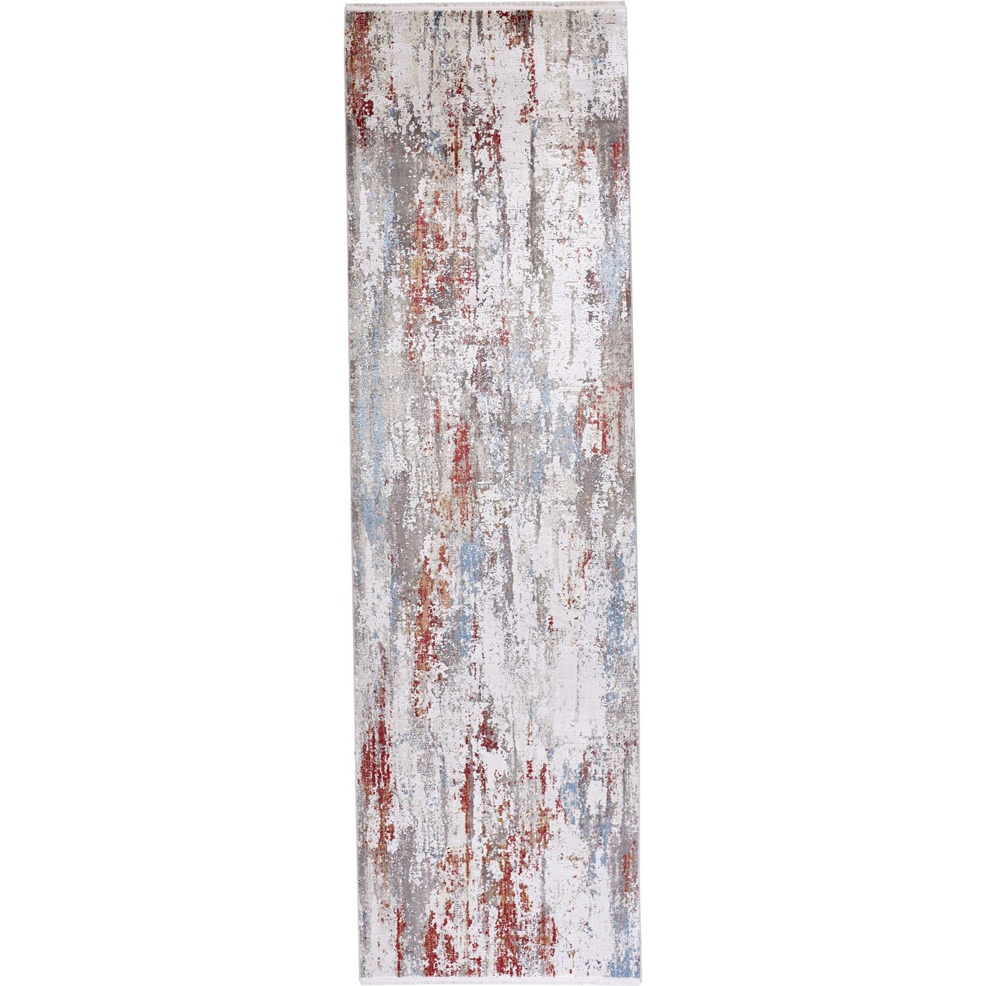 Cadiz Rug - 3903F by Feizy in gray, red, blue. Made from viscose, acrylic in a unique style.