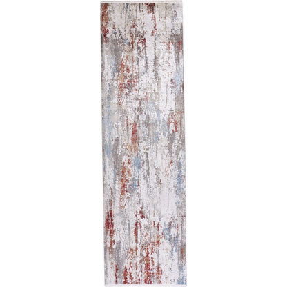 Cadiz Rug - 3903F by Feizy in gray, red, blue. Made from viscose, acrylic in a unique style.
