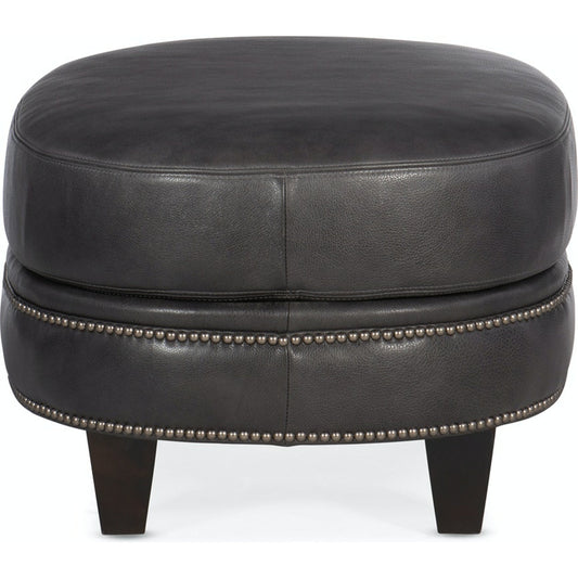 001 SI-1873191 | Additional Silo | Richardson Ottoman by Bradington-Young by Hooker Furniture in charcoal and plantation, gunmetal. Made from 100% leather in a unique style.