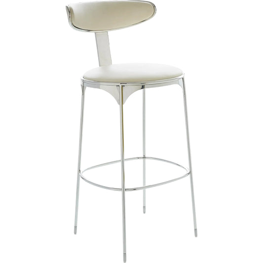Panoplia Bar Stool by Global Views in ash, ivory and polished stainless steel. Made from unique in a modern style.