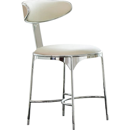 Panoplia Dining Chair by Global Views in ash, ivory and polished stainless steel. Made from unique in a modern style.