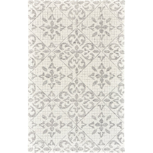 Rhett Transitional & Botanical Rug - I8073 by Feizy in ivory, gray. Made from wool in a unique style.