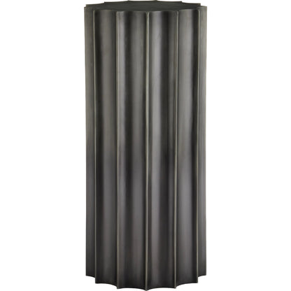 Kanti Accent Table by Currey and Company in graphite. Made from iron in a modern style.