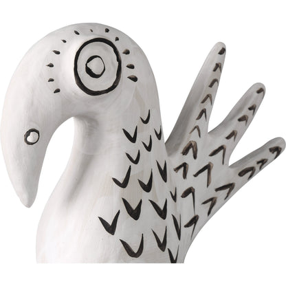 Norman the Peacock by Currey and Company in washed white, black. Made from porcelain in a eclectic & global style.
