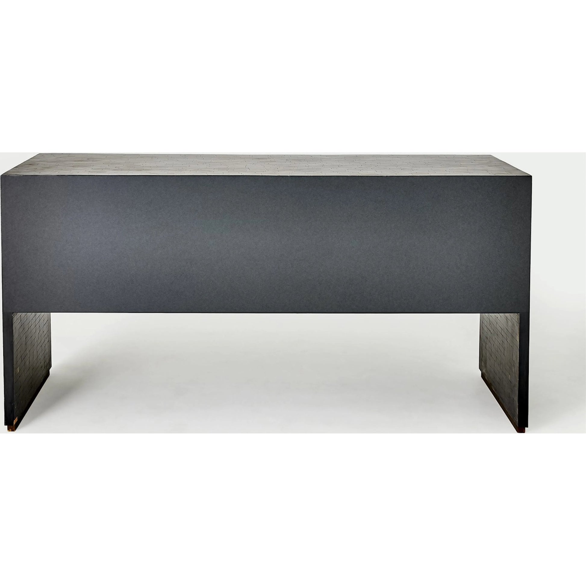 Horn Inlay Console by Global Views in black and antique brass. Made from unique in a modern style.