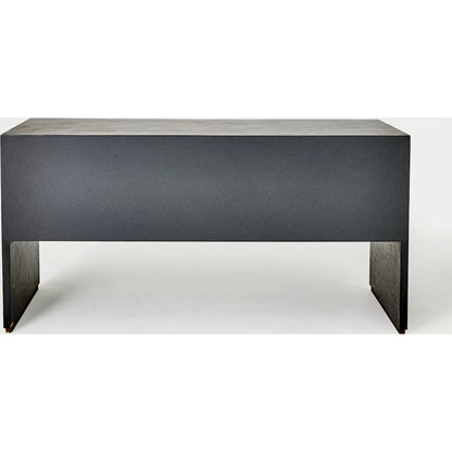 Horn Inlay Console by Global Views in black and antique brass. Made from unique in a modern style.