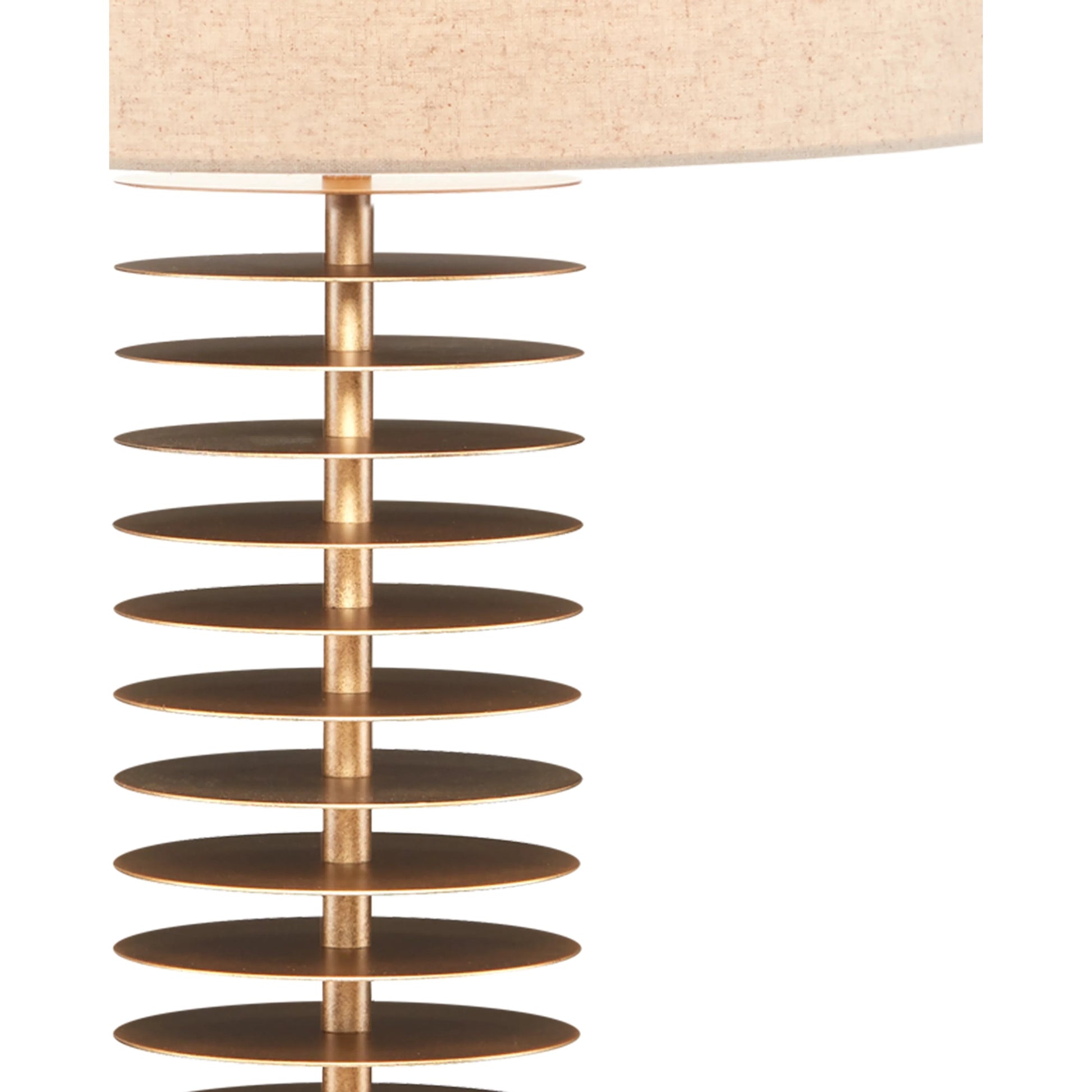 Walwyn Table Lamp by Currey and Company in painted antique brass. Made from metal in a modern style.