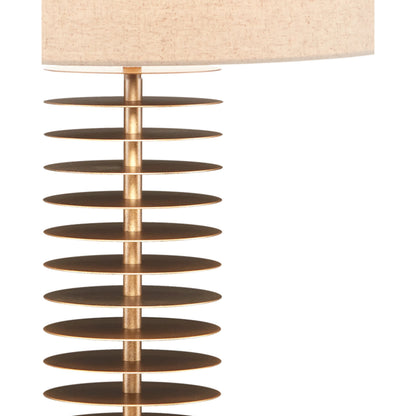 Walwyn Table Lamp by Currey and Company in painted antique brass. Made from metal in a modern style.